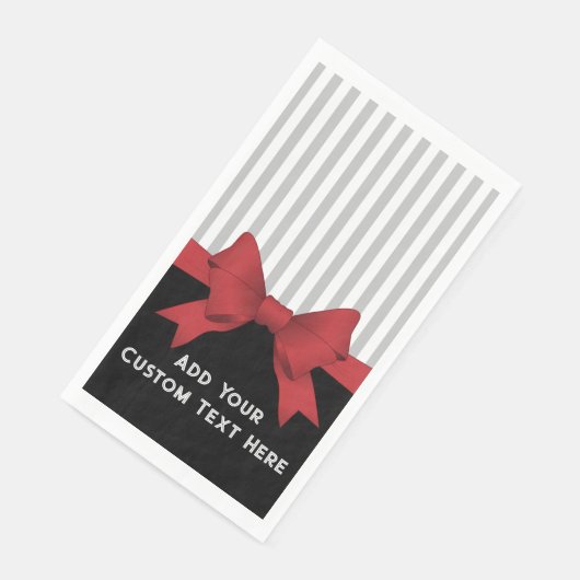 Persoonlijke Elegante Moderne Rode Lint en Streep Servet (Hoek)