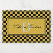 Persoonlijke Elegante Monogram Voedsetiket Sticker (Enkel label)