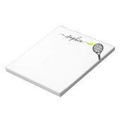 Persoonlijke elegante naam Modern Tennis Notitieblok (Linkerzijde)