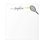 Persoonlijke elegante naam Modern Tennis Notitieblok (Voorkant)