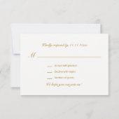 Persoonlijke Elegante Navy Blauwe Gouden RSVP Trou (Achterkant)