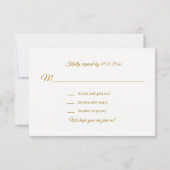 Persoonlijke Elegante Navy Blue Gouden RSVP Trouwd Kaart (Achterkant)