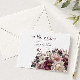 Persoonlijke Elegante Paarse Bloem Naam Notitiekaartje