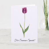 Persoonlijke Elegante Paarse Tulp Kaart (Voorkant)