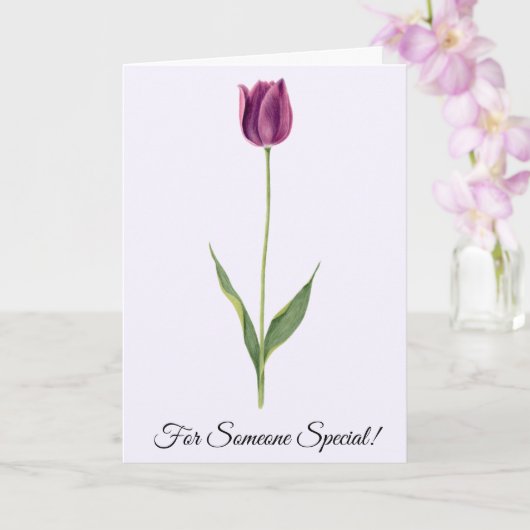 Persoonlijke Elegante Paarse Tulp Kaart (Orchidee)