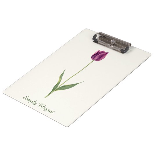 Persoonlijke Elegante Paarse Tulp Klembord (Gekanteld)