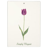 Persoonlijke Elegante Paarse Tulp Klembord (Achterkant)