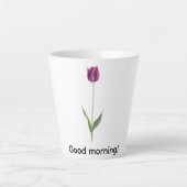 Persoonlijke Elegante Paarse Tulp Latte Mok (Voorkant)