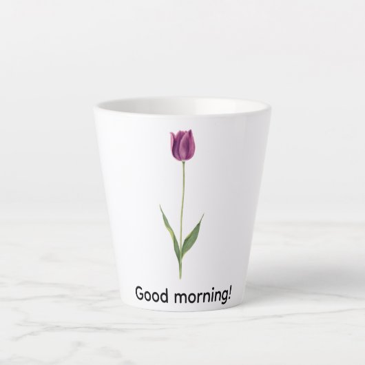 Persoonlijke Elegante Paarse Tulp Latte Mok (Voorkant)