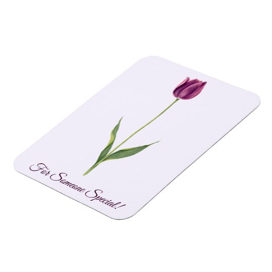 Persoonlijke Elegante Paarse Tulp Magneet (Linkerzijde)