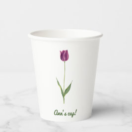 Persoonlijke Elegante Paarse Tulp Papieren Bekers