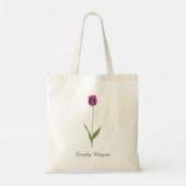 Persoonlijke Elegante Paarse Tulp Tote Bag (Achterkant)