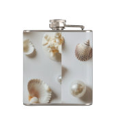 Persoonlijke Elegante Pastel Schelp & Parel Heupfles (Achterkant)