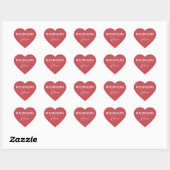 Persoonlijke Elegante Rood Hart Sticker (Vel)