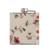 Persoonlijke Elegante Roze Bloem Rank Stijl Heupfles (Achterkant)
