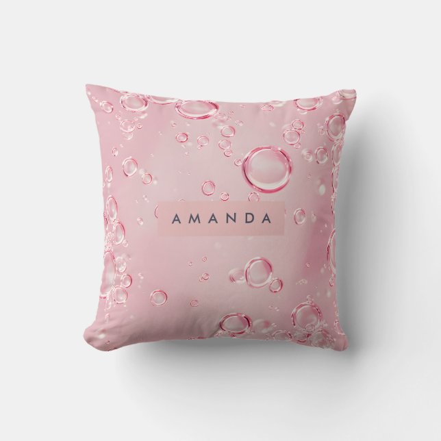 Persoonlijke Elegante Roze Bubbel Esthetiek Kussen (Voorkant)