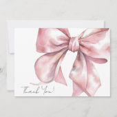 Persoonlijke Elegante Roze Strik Bedankt (Voorkant)
