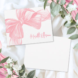 Persoonlijke Elegante Roze Strik Notitiekaartje