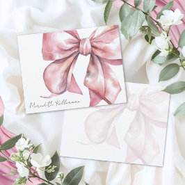 Persoonlijke Elegante Roze Strik Notitiekaartje