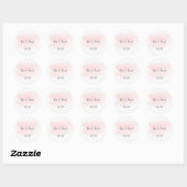 Persoonlijke Elegante Roze Waterverf Sticker (Vel)