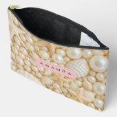 Persoonlijke Elegante Schelp en Parel Etui (Open)