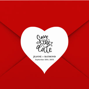 Persoonlijke Elegante Schone Trouw Huwelijksdatum Hart Sticker