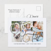 Persoonlijke Elegante Script 6 foto's Universeel Briefkaart (Voorkant / Achterkant)