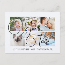 Persoonlijke Elegante Script 6 foto's Universeel Briefkaart