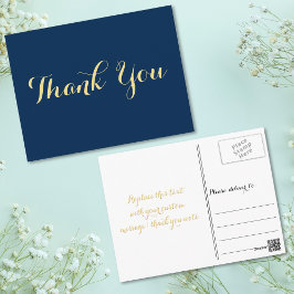 Persoonlijke Elegante Script Afstudeer Dankjewel Briefkaart