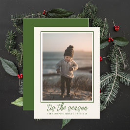 Persoonlijke Elegante Stijlvolle Cute Groene Kerst Feestdagenkaart