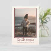 Persoonlijke Elegante Stijlvolle Donkerrode Kerstm Feestdagenkaart (Staand voorkant)