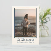 Persoonlijke Elegante Stijlvolle Navyblauwe Kerstm Feestdagenkaart (Staand voorkant)