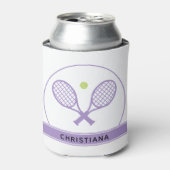 Persoonlijke Elegante Tennisracket en Bal Schattig Blikjeskoeler (Blikje Voorkant)