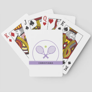Persoonlijke Elegante Tennisracket en Bal Schattig Pokerkaarten