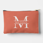 Persoonlijke Elegante Terracotta Monogram en Naam Etui (Achterkant)