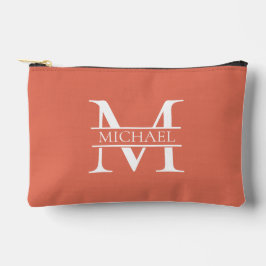 Persoonlijke Elegante Terracotta Monogram en Naam Etui