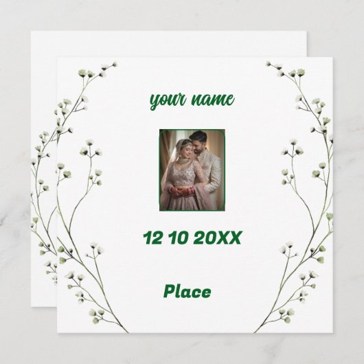 Persoonlijke Elegante Trouw Uitnodiging (Voorkant / Achterkant)