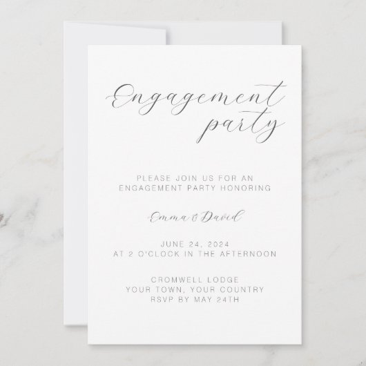 Persoonlijke Elegante Uitnodiging voor Verlovingsf (Voorkant)