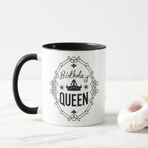 Persoonlijke Elegante Verjaardag Koningin Typograf Mok