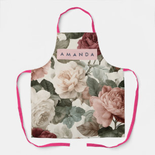Persoonlijke Elegante Victoriaanse Rozen in Blush Schort
