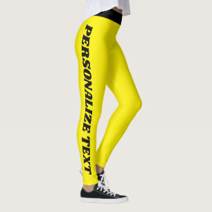 Persoonlijke Elegante Vrouwensportkleding Geel Zwa Leggings