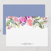 Persoonlijke elegante Waterverf Floral Note Kaart Notitiekaartje (Voorkant / Achterkant)