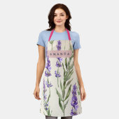 Persoonlijke Elegante Waterverf Lavendel Schort (Gedragen)