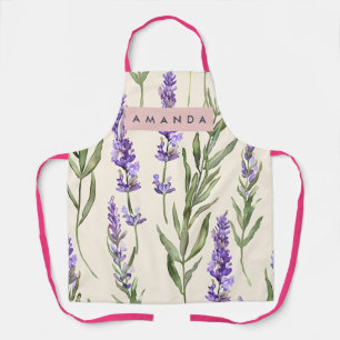 Persoonlijke Elegante Waterverf Lavendel Schort