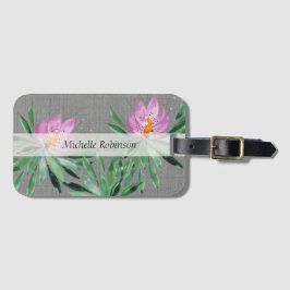 Persoonlijke Elegante Waterverf Lotus Bloem Bagagelabel