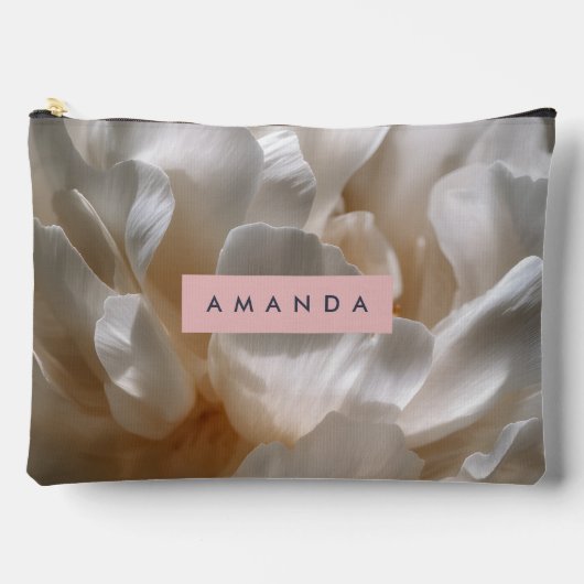 Persoonlijke Elegante Witte Pioen Bloei Etui (Voorkant)