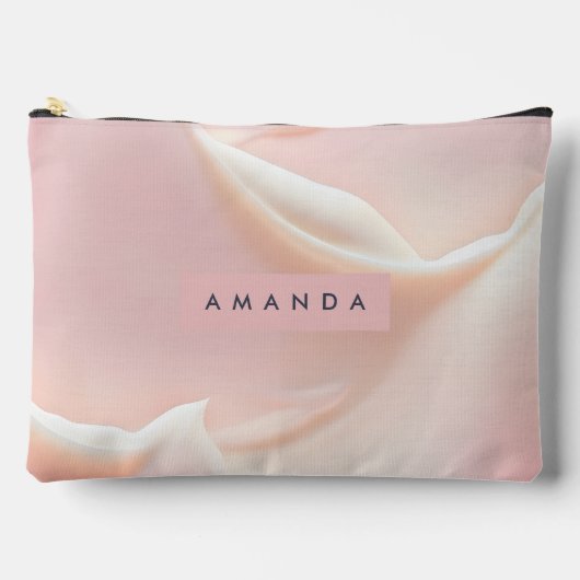 Persoonlijke Elegante Zachte Blush Satijn Abstract Etui (Voorkant)