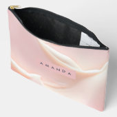 Persoonlijke Elegante Zachte Blush Satijn Abstract Etui (Open)