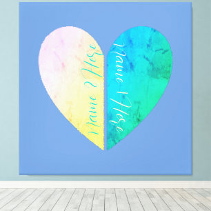 Persoonlijke Elegante Zijn en Haar Halve Harten Canvas Afdruk