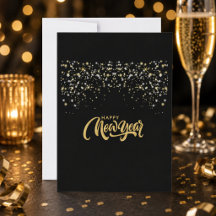 Persoonlijke Elegante Zwarte en Gouden Nieuwjaarsk